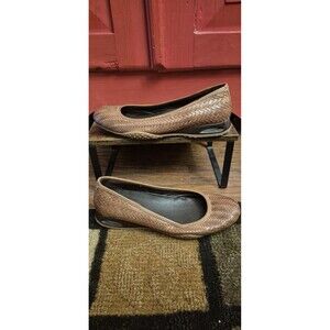 NWOT Cole Haan W NikeAir Sole Size 9 Warm Brown Woven Ballet Flat Boho Comfort